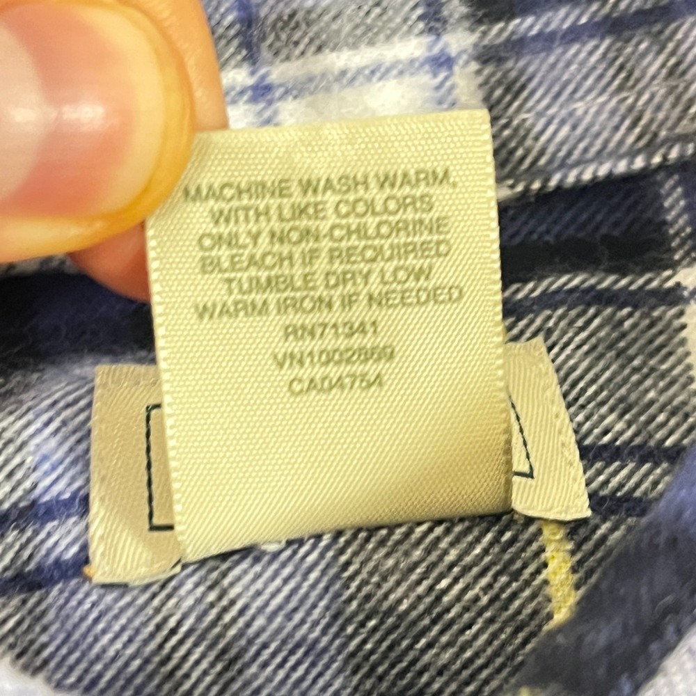 L.L. Bean Flannel Shirt Boys M 10-12 Multicolor Windowpane Plaid Button Up - Picture 4 of 10